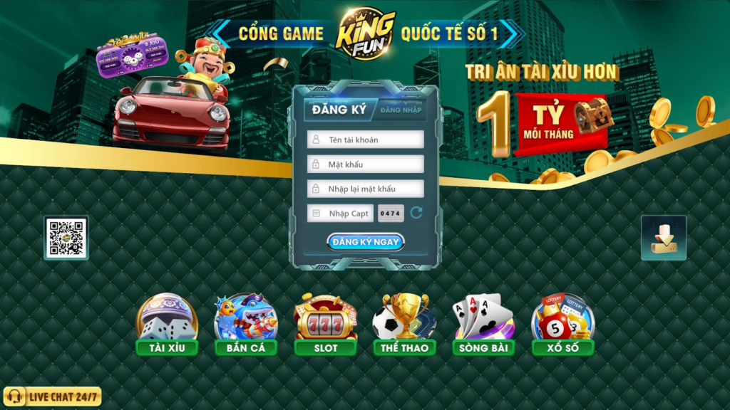 Hướng dẫn đăng ký tài khoản tại cổng game KingFun